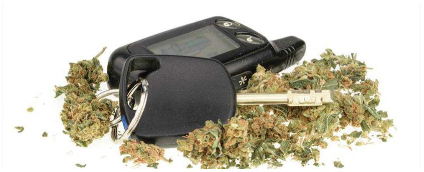 cell phone car key and marijuana